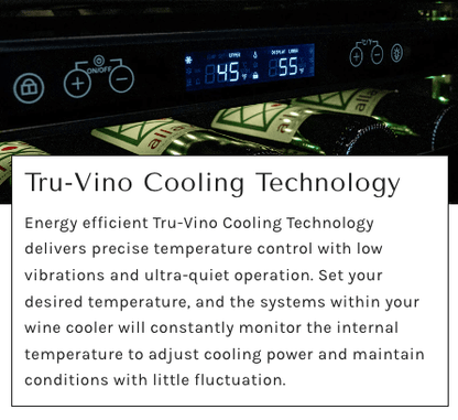 Allavino Reserva Series 50 Bottle Single Zone Built-in Wine Cooler Refrigerator with Black Glass Door BDW5034S-1BGL Product Info Page