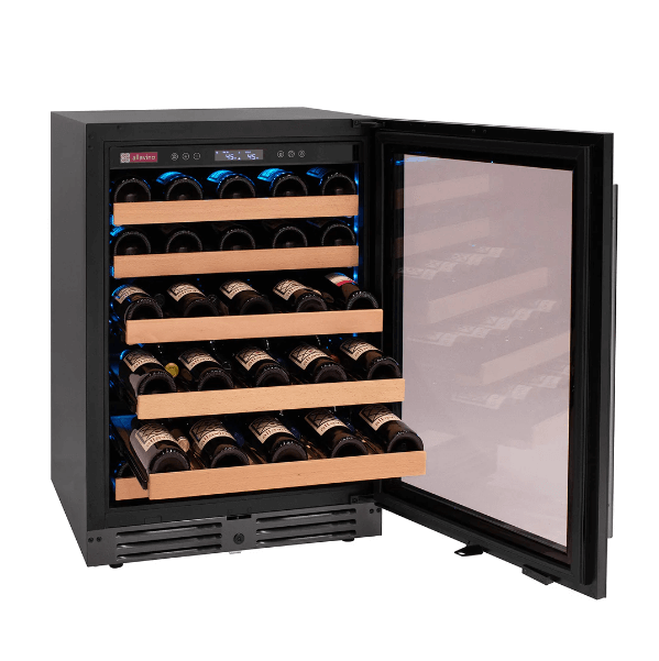 Allavino Reserva Series 50 Bottle Single Zone Built-in Wine Cooler Refrigerator with Black Glass Door BDW5034S-1BGR