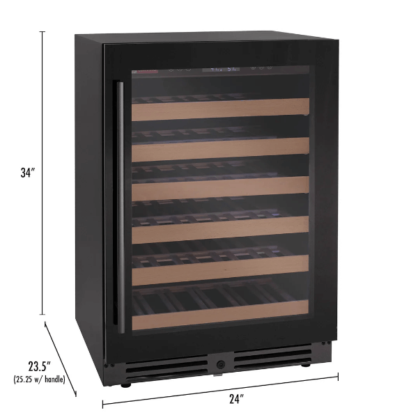 Allavino Reserva Series 50 Bottle Single Zone Built-in Wine Cooler Refrigerator with Black Glass Door BDW5034S-1BGR