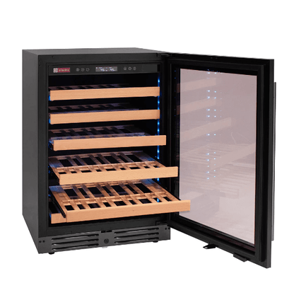 Allavino Reserva Series 50 Bottle Single Zone Built-in Wine Cooler Refrigerator with Black Glass Door BDW5034S-1BGR