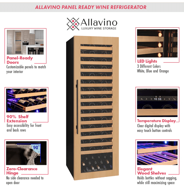 Allavino 107 Bottle Dual Zone "Panel Ready" Wine Refrigerator/Cooler VCWR-107PRS-1R with image product description