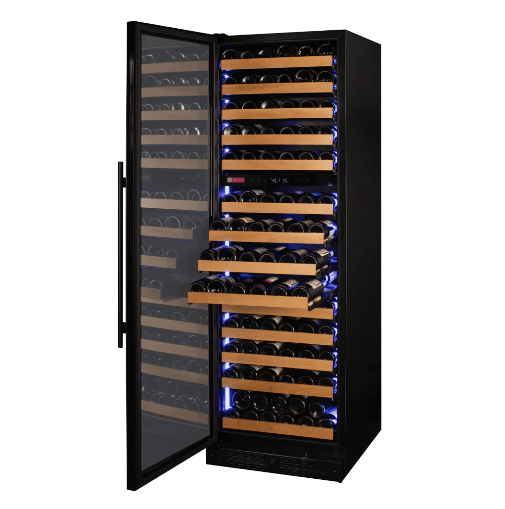 Allavino Reserva Series 163 Bottle 71" Tall Single Zone Black Glass Door Wine Cooler Refrigerator VSW16371S-1BGL