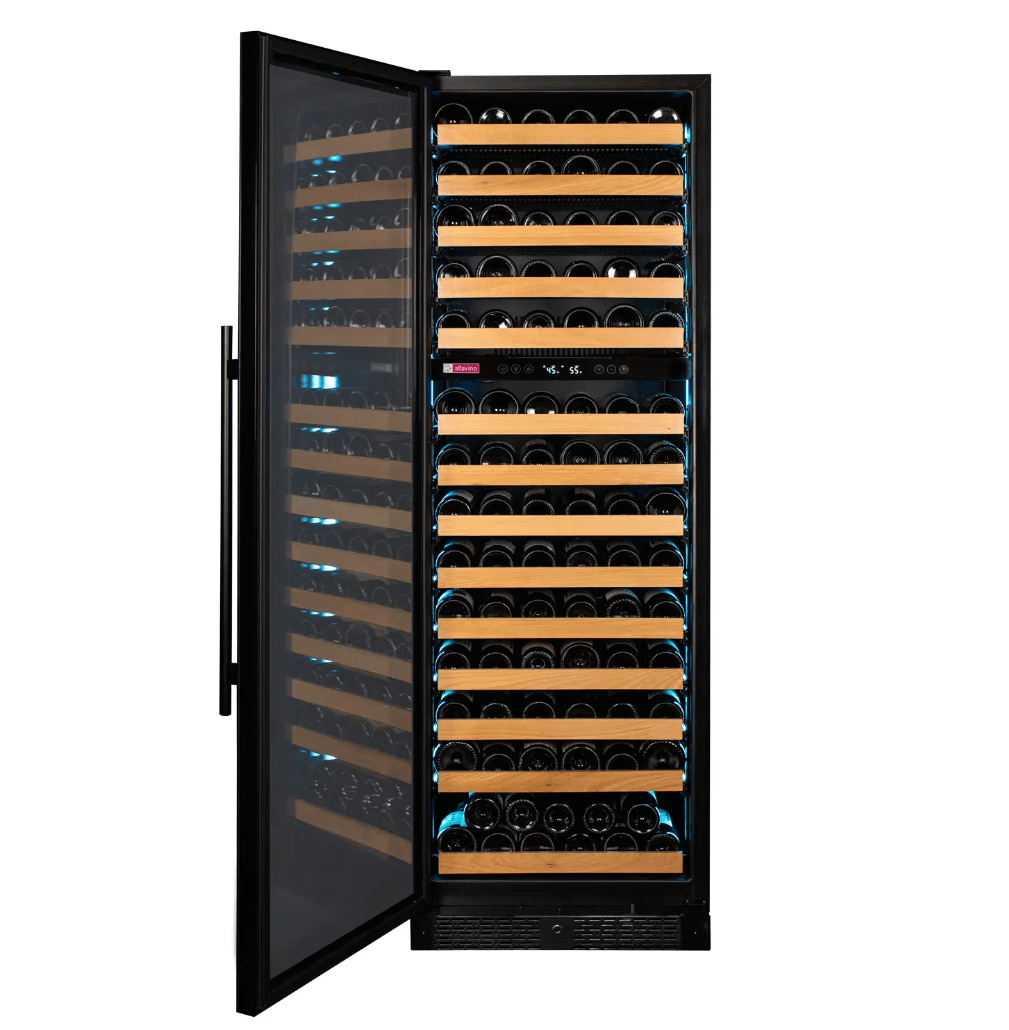 Allavino Reserva Series 163 Bottle 71" Tall Single Zone Black Glass Door Wine Cooler Refrigerator VSW16371S-1BGL