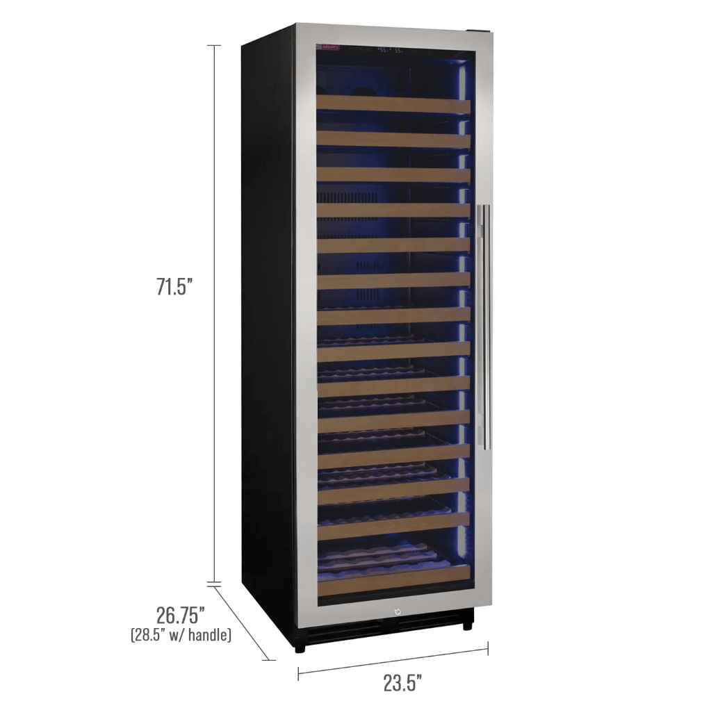 Allavino Reserva Series 163 Bottle 71" Tall Single Zone Stainless Steel Wine Cooler/Fridge VSW16371S-1SR