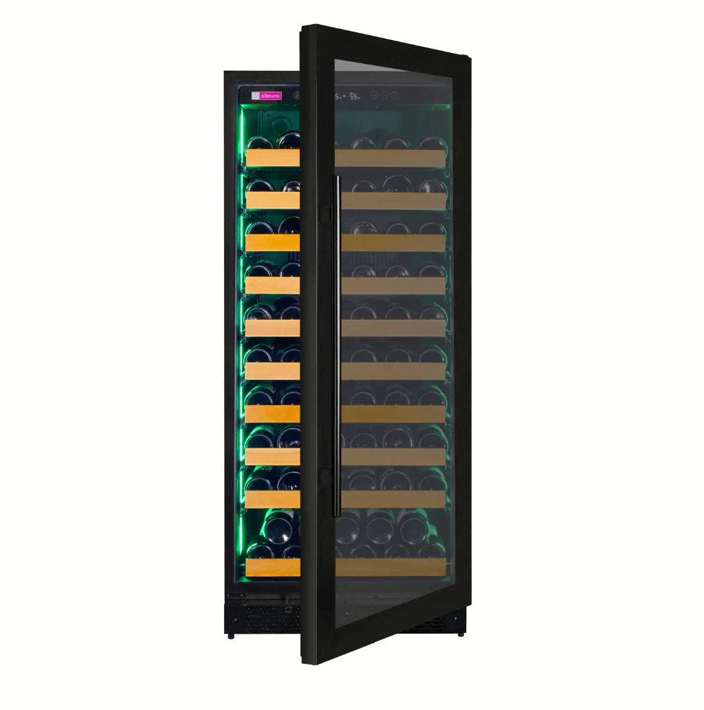 Allavino Reserva Series 119 Bottle 55" Tall Single Zone Black Glass Wine Refrigerator VSW11955S-1BGR