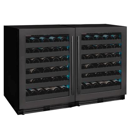 Allavino Reserva Series 100 Bottle 34" Undercounter Dual Zone Side-by-Side Wine Coolers with Black Stainless Steel Doors 2X-BDW5034S-1BS