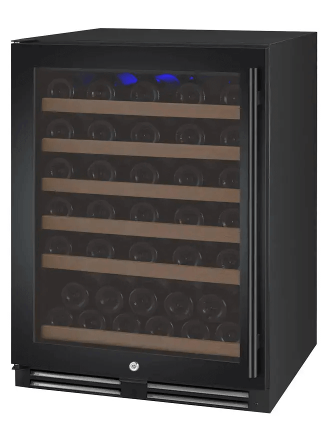 Allavino FlexCount Series 56 Bottle Dual Zone Built-in Wine Refrigerator with Black Door