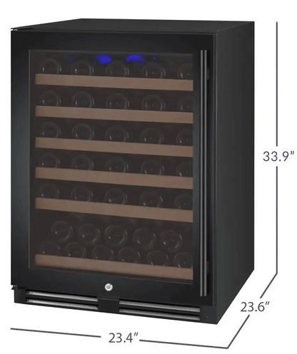 Allavino FlexCount Series 56 Bottle Dual Zone Built-in Wine Refrigerator with Black Door