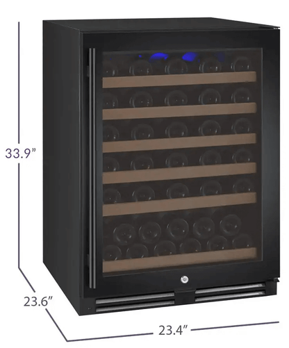 Allavino FlexCount Series 56 Bottle Dual Zone Built-in Wine Refrigerator with Black Door