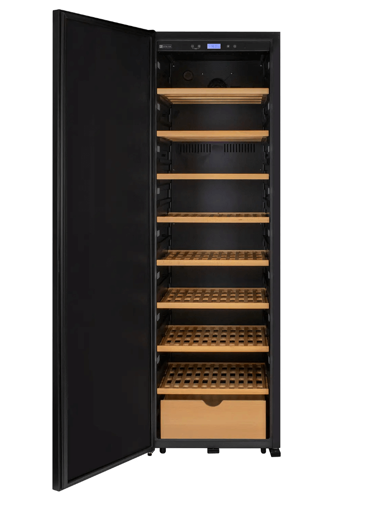 Allavino 185 Bottle Single Zone Wine Vault with Solid Black Right or Left Hinge Door