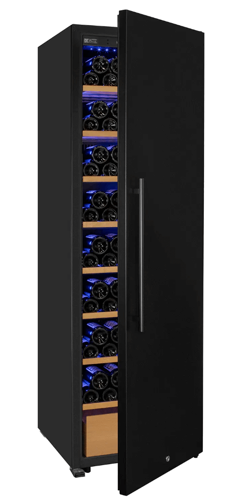 Allavino 185 Bottle Single Zone Wine Vault with Solid Black Right or Left Hinge Door