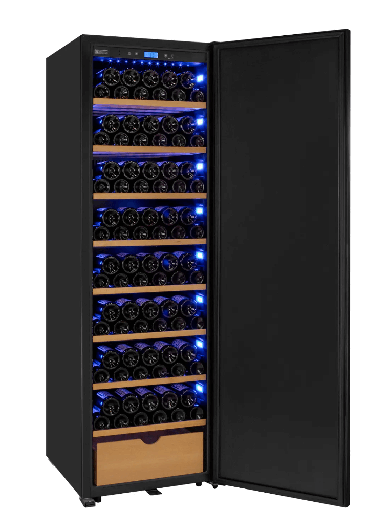 Allavino 185 Bottle Single Zone Wine Vault with Solid Black Right or Left Hinge Door