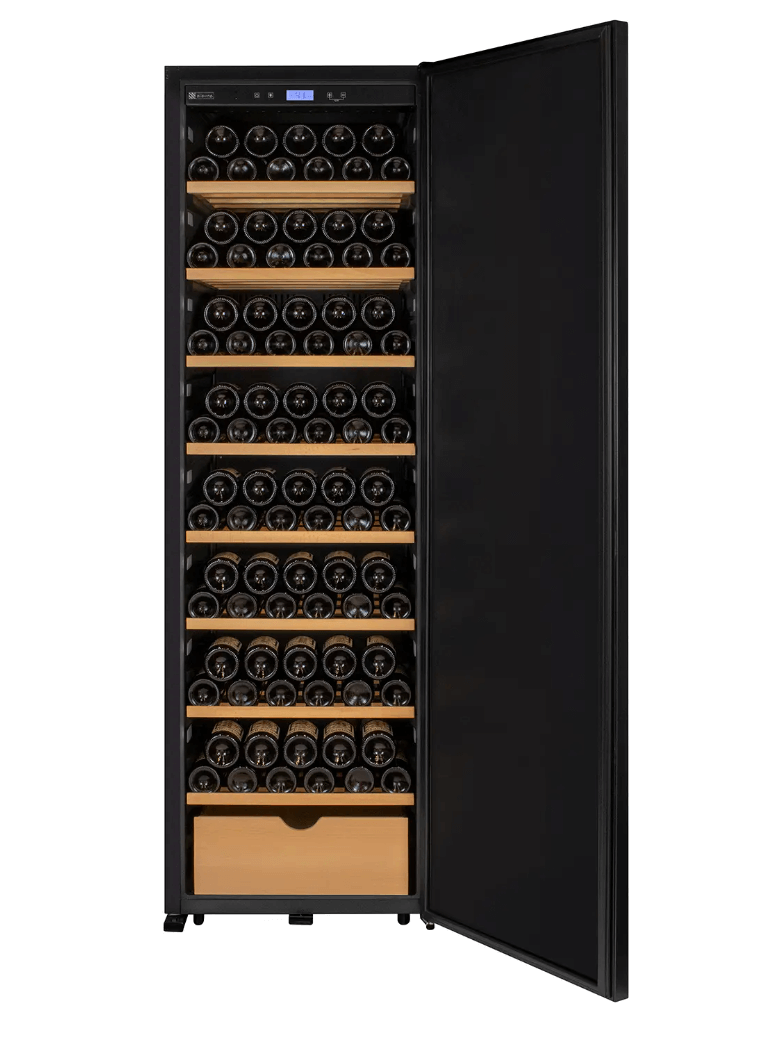 Allavino 185 Bottle Single Zone Wine Vault with Solid Black Right or Left Hinge Door