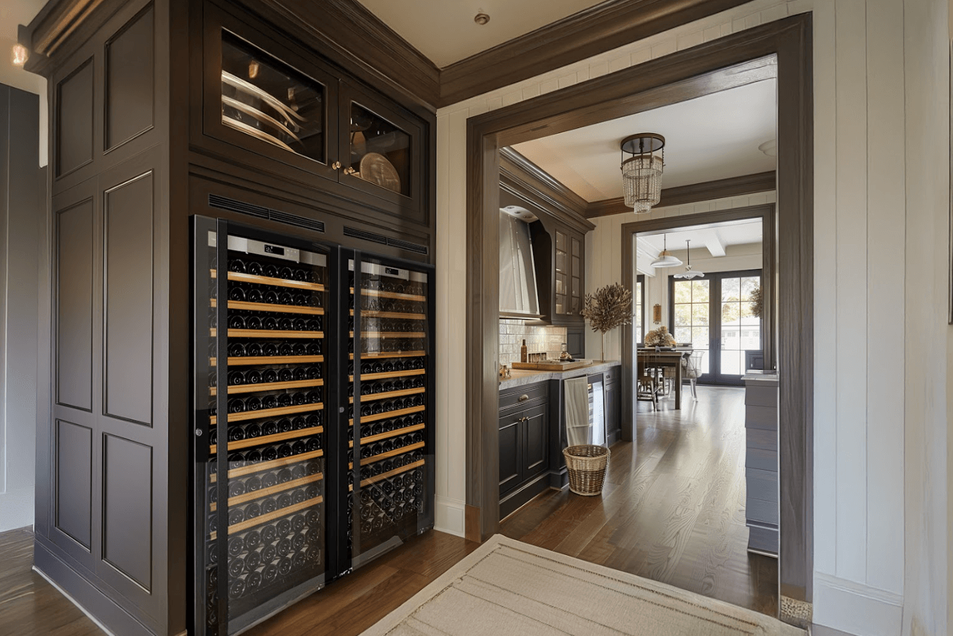 Transtherm Ermitage Glass Black Single Zone 182 Bottle Wine Cooler image of product built in