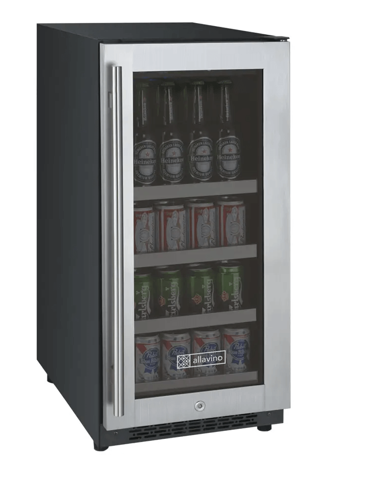 Allavino 15" Wide FlexCount II Tru-Vino Stainless Steel Left Hinge Beverage Center