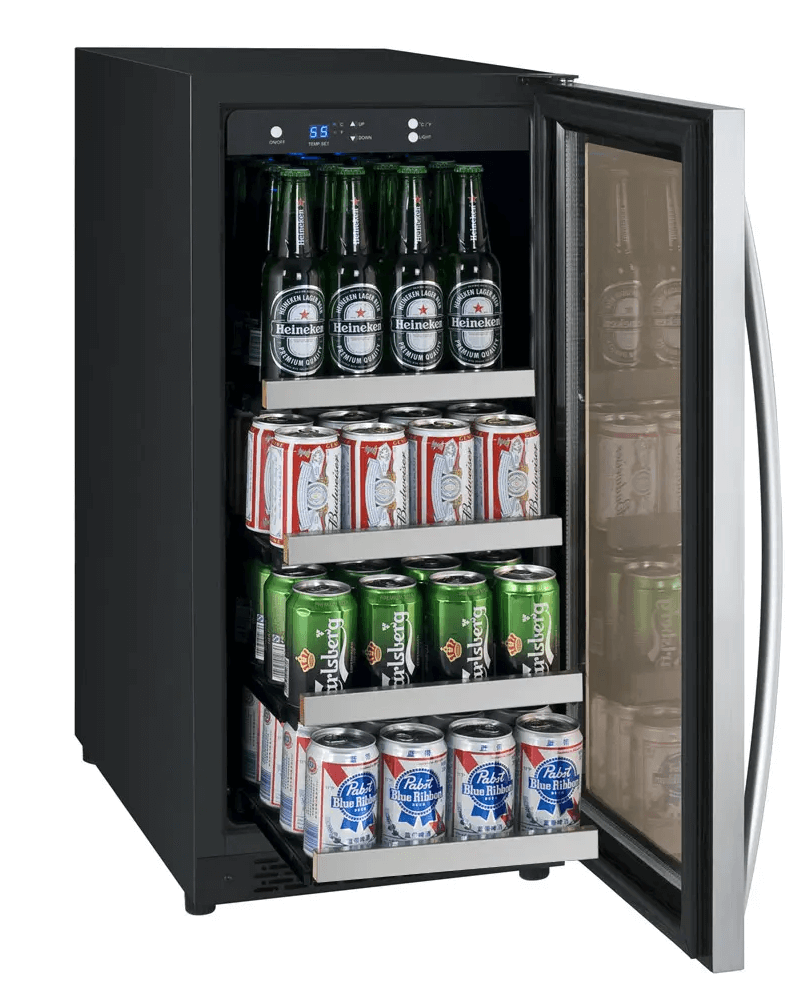 Allavino 15" Wide FlexCount II Tru-Vino Stainless Steel Left Hinge Beverage Center