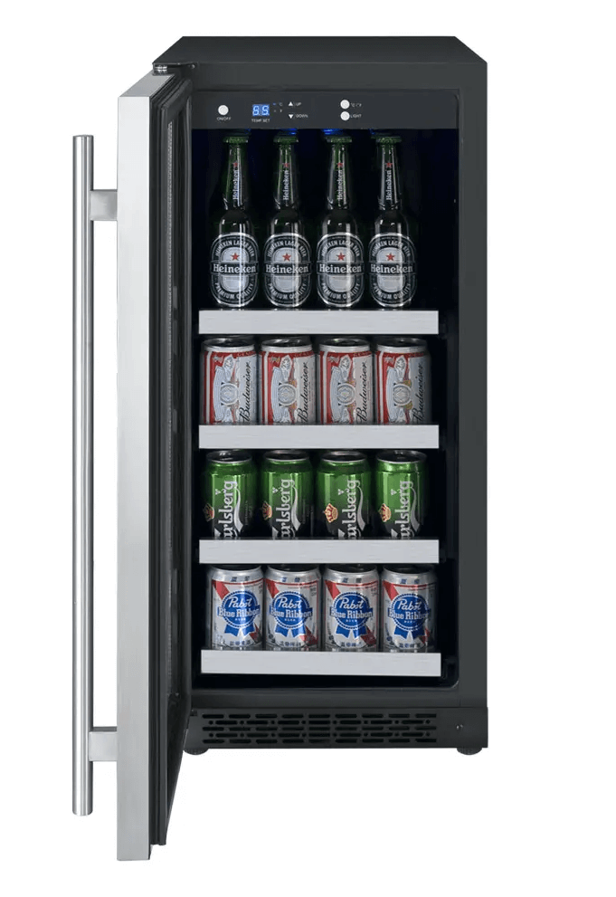 Allavino 15" Wide FlexCount II Tru-Vino Stainless Steel Left Hinge Beverage Center