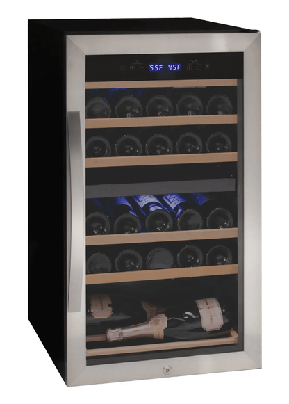 Allavino Cascina Series 28 Bottle Dual Zone Freestanding Wine Cooler Refrigerator with Stainless Steel Door