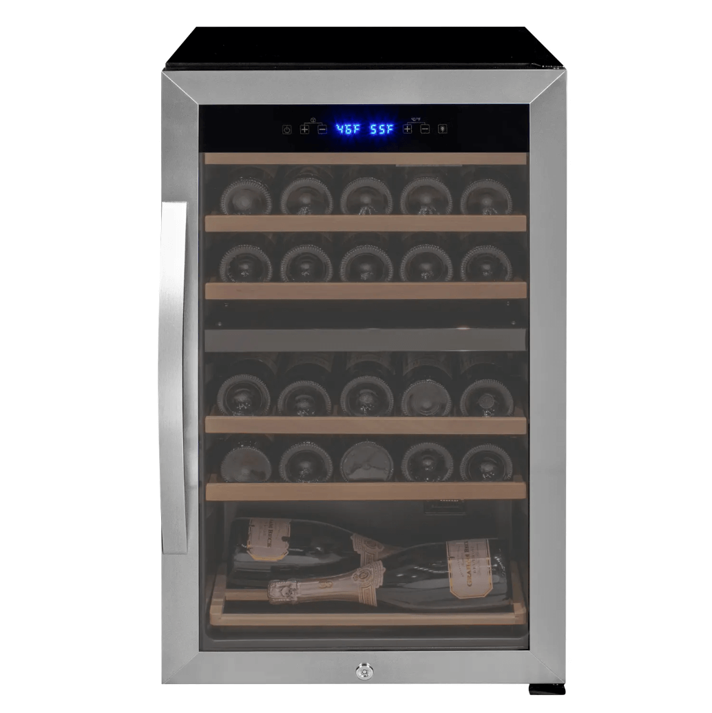 Allavino Cascina Series 28 Bottle Single Zone Freestanding Wine Refrigerator Cooler with Stainless Steel Door 