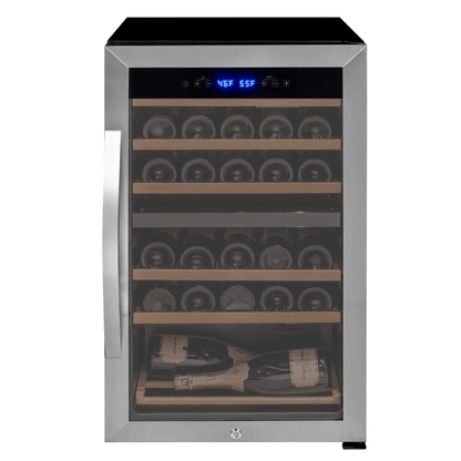 Allavino Cascina Series 28 Bottle Single Zone Freestanding Wine Refrigerator Cooler with Stainless Steel Door 