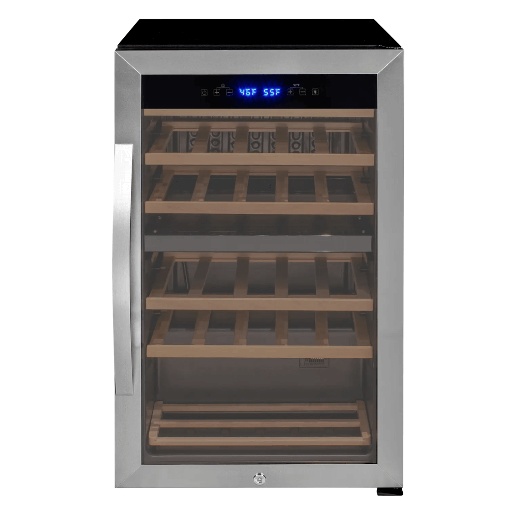 Allavino Cascina Series 28 Bottle Dual Zone Freestanding Wine Cooler Refrigerator with Stainless Steel Door