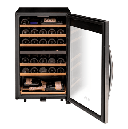 Allavino Cascina Series 28 Bottle Single Zone Freestanding Wine Refrigerator Cooler with Stainless Steel Door 