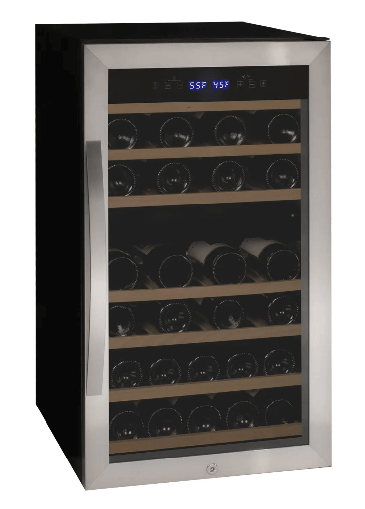 Allavino Cascina Series 43 Bottle Dual Zone Freestanding Wine Cooler Refrigerator with Stainless Steel Door 