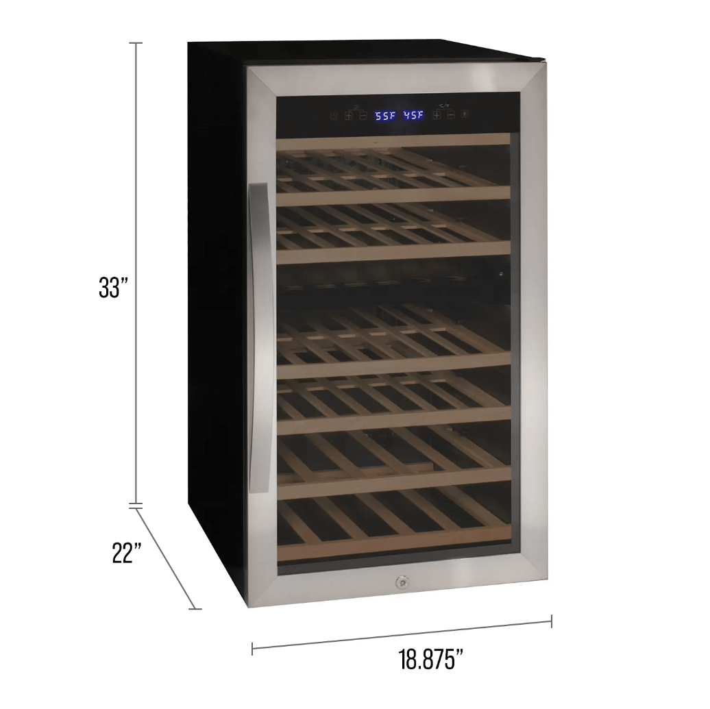 Allavino Cascina Series 43 Bottle Dual Zone Freestanding Wine Cooler Refrigerator with Stainless Steel Door