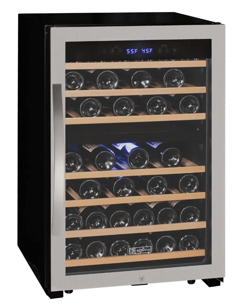 Allavino Cascina Series 47 Bottle Dual Zone Freestanding Wine Cooler Refrigerator with Stainless Steel Door