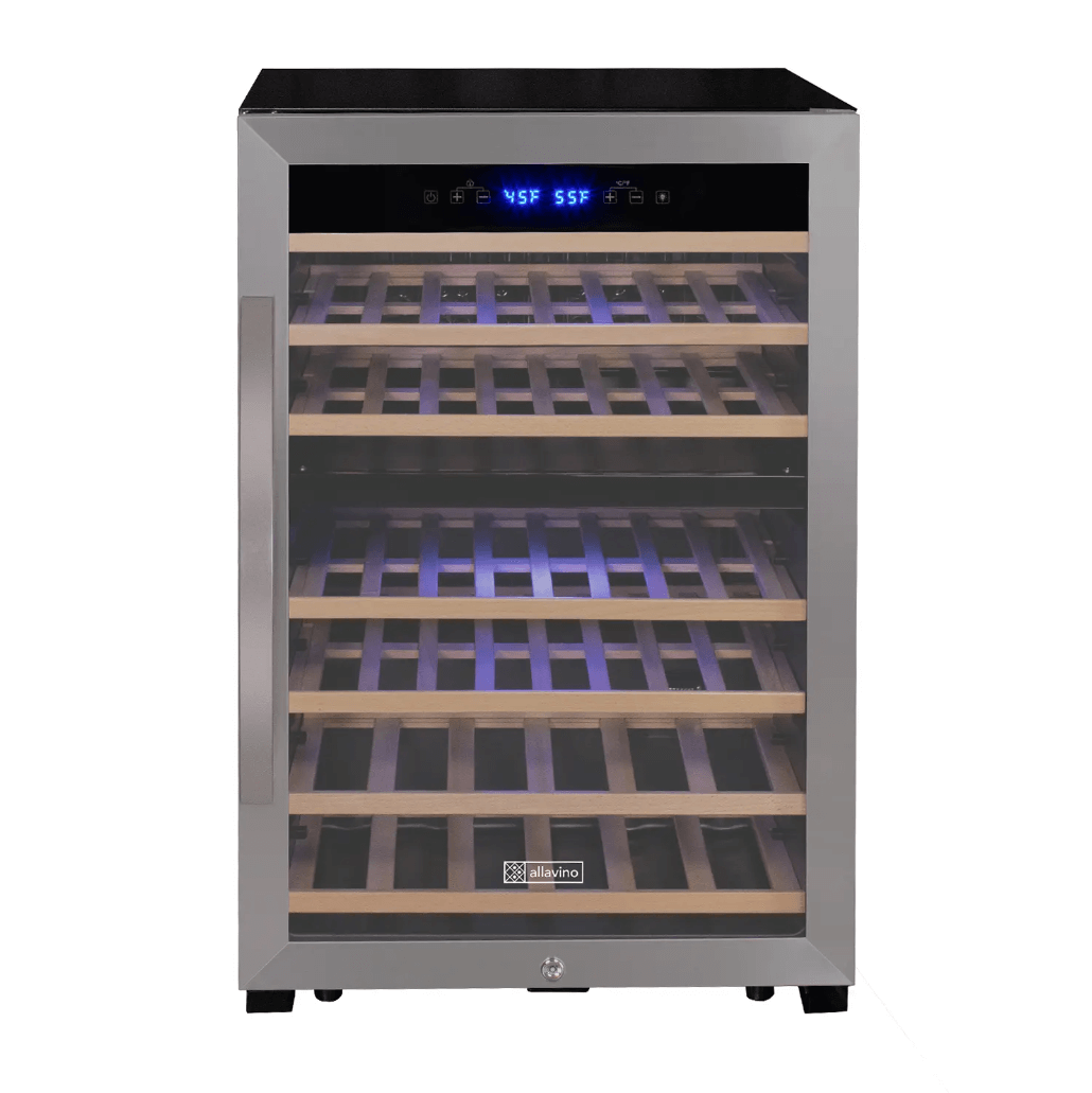 Allavino Cascina Series 47 Bottle Dual Zone Freestanding Wine Cooler Refrigerator with Stainless Steel Door