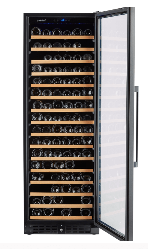 Smith & Hanks 166 Bottle Single Zone Black Stainless Wine Refrigerator/Cooler