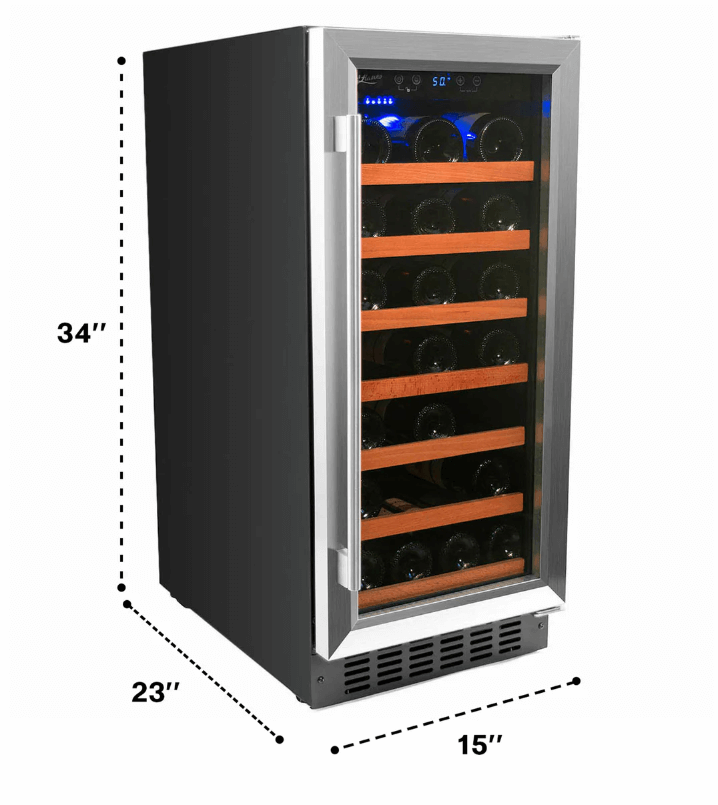 Smith & Hanks 34 Bottle Single Zone Under Counter Wine Cooler