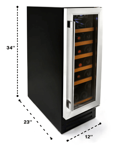 Smith & Hanks 19 Bottle Single Zone Under Counter Wine Cooler