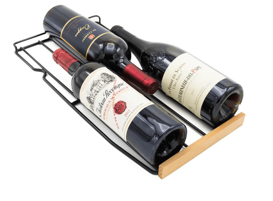 Smith & Hanks 19 Bottle Single Zone Under Counter Wine Cooler image of wine bottles on wine shelf