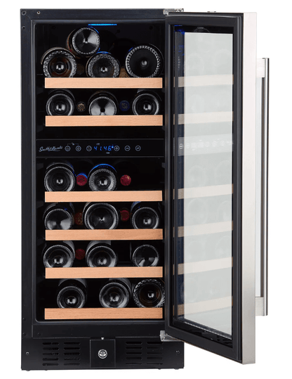 Smith & Hanks 32 Bottle Dual Zone Wine Cooler, Stainless Steel Door Trim