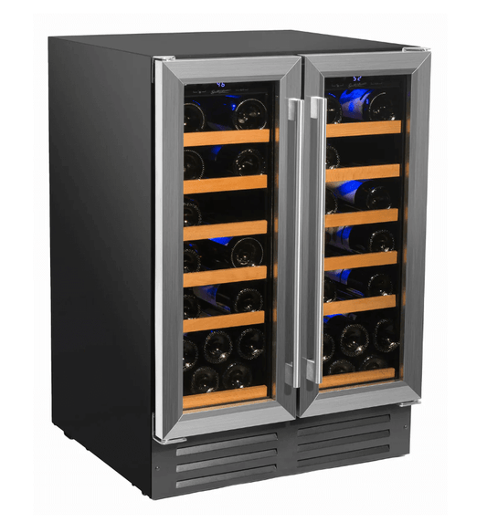 Smith & Hanks 40 Bottle Dual Zone Wine Cooler, Stainless Steel Door Trim