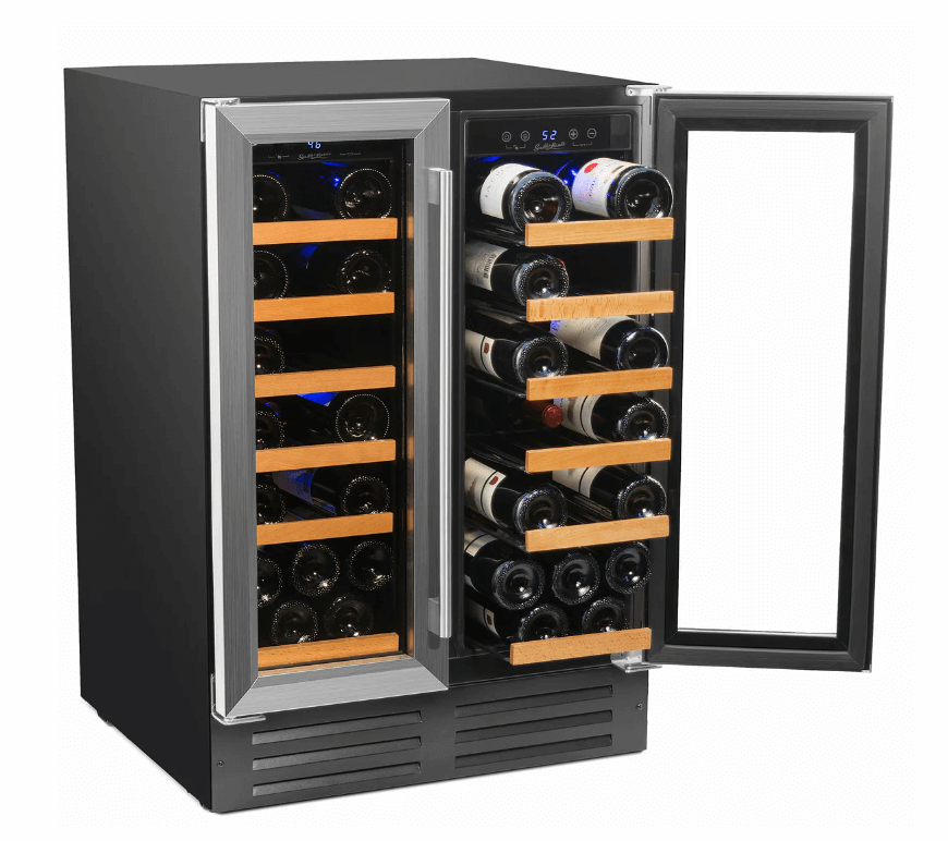 Smith & Hanks 40 Bottle Dual Zone Wine Cooler, Stainless Steel Door Trim