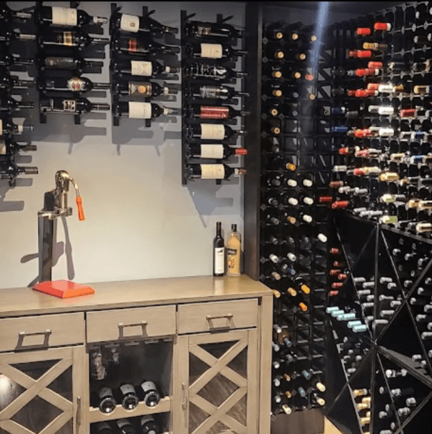 Hollow Inside Wine Cube Storage Box show in completed wall unit