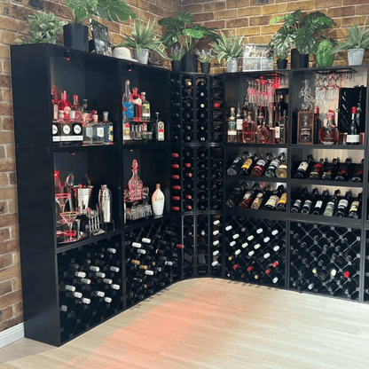 Hollow Inside Wine Cube Storage Box show in completed wall unit