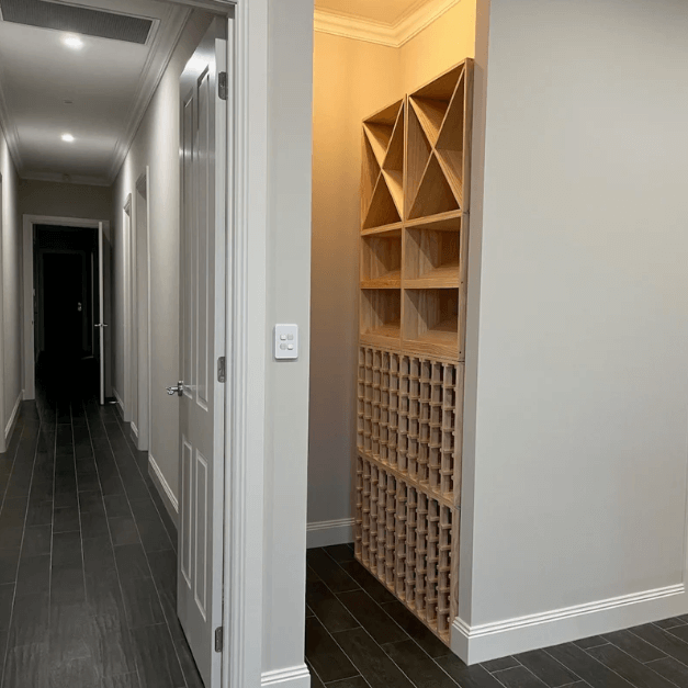 30 Bottle Lattice Wine Cubes show in completed wall unit