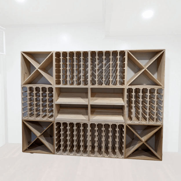 30 Bottle Lattice Wine Cubes show in completed wall unit