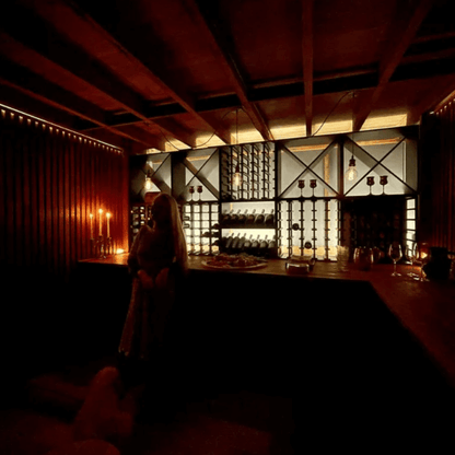 30 Bottle Lattice Wine Cubes show in completed wall unit