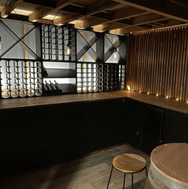 30 Bottle Lattice Wine Cubes show in completed wall unit