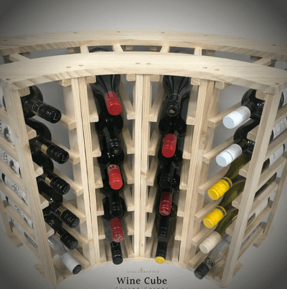 4-Column 24-Bottle Curved Corner Wine Cube - 18mm Thick