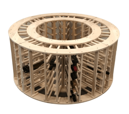 4-Column 24-Bottle Curved Corner Wine Cube - 18mm Thick