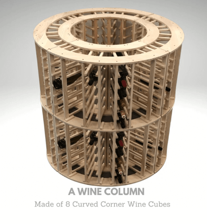 4-Column 24-Bottle Curved Corner Wine Cube - 18mm Thick