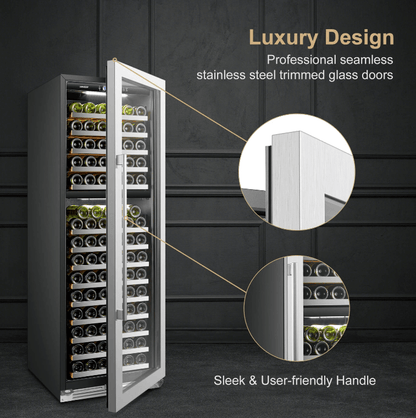Lanbopro 153 Bottle Dual Zone Wine Cooler LP168D image of product description