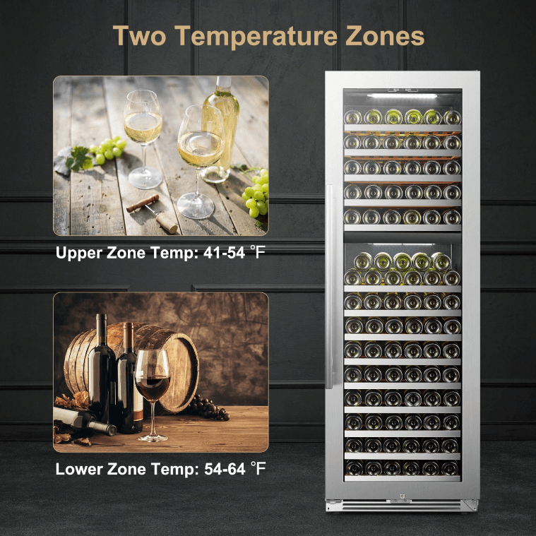 Lanbopro 153 Bottle Dual Zone Wine Cooler LP168D image of product description