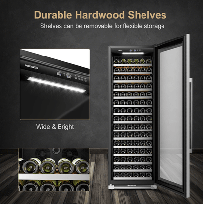 Lanbopro 164 Bottle Single Zone Wine Cooler - LP168S image of product description