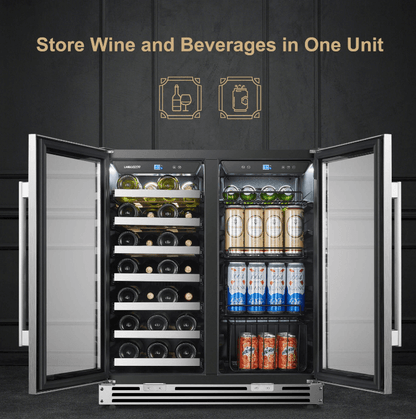 Lanbopro 30 Inch Wine and Beverage Cooler LP66B image of product with description and feature